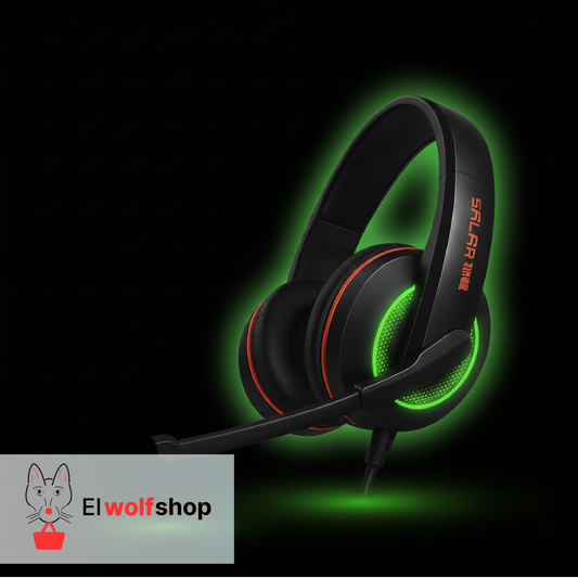 Auriculares Gamer con Micrófono, Ilumina