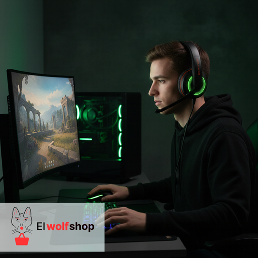 Auriculares Gamer con Micrófono, Ilumina